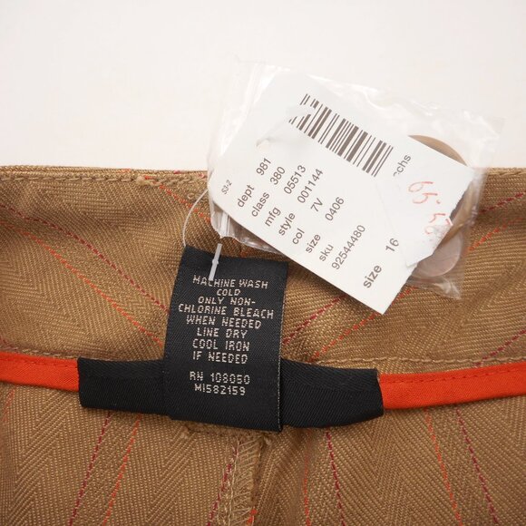 Venezia Women's size 16 Dress Pants Tan Pinstripe Stretch Careerwear Office NWT - Picture 7 of 9